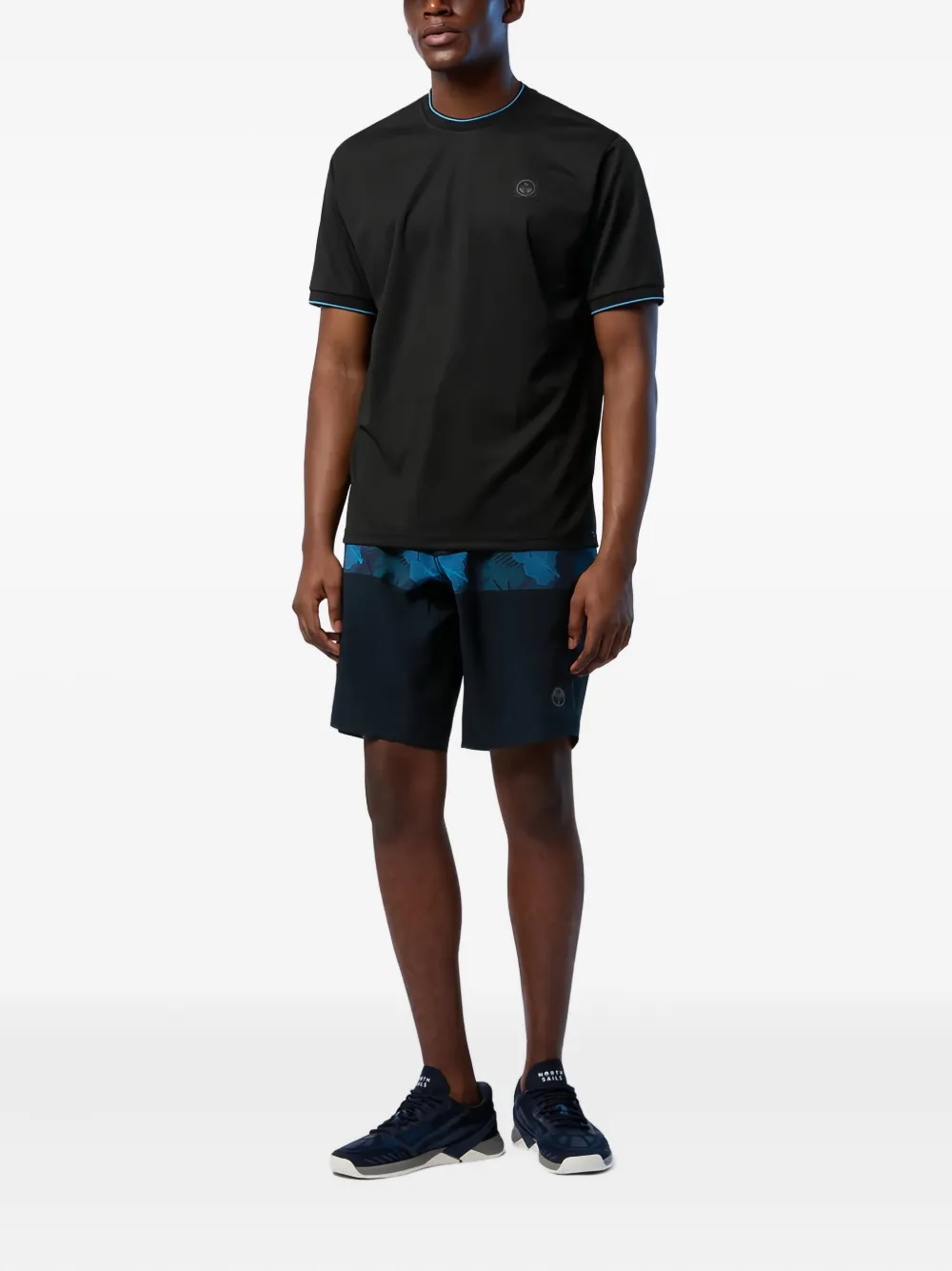 North Sails contrast-trim T-shirt - Zwart