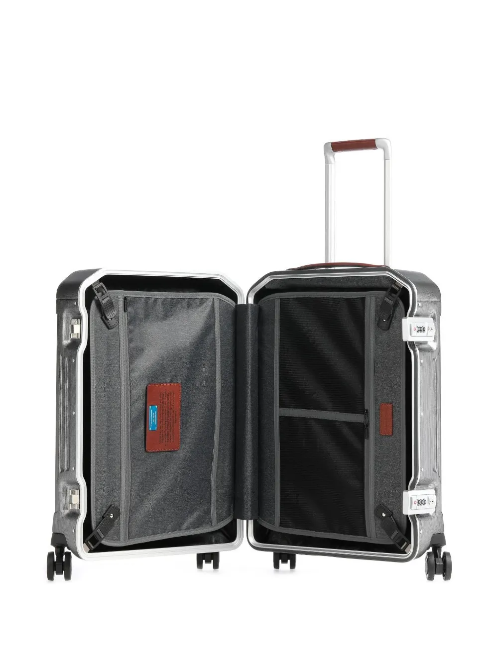 Piquadro Ultra Slim Cabin Suitcase In Silver