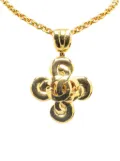 CHANEL Pre-Owned 1997 Gold Plated CC Clover Pendant Necklace costume necklace