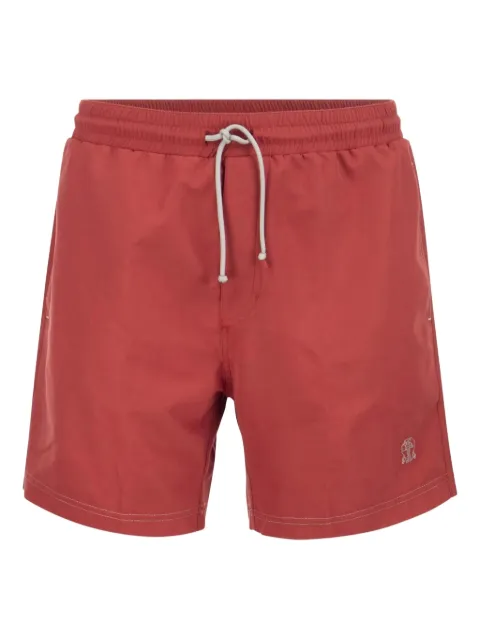 Brunello Cucinelli logo-embroidered swim shorts