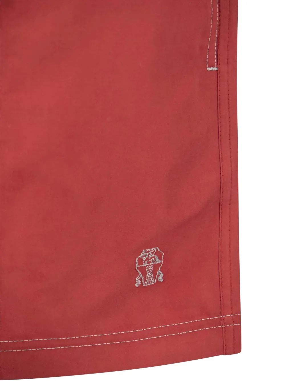 Brunello Cucinelli Zwembroek met geborduurd logo Rood