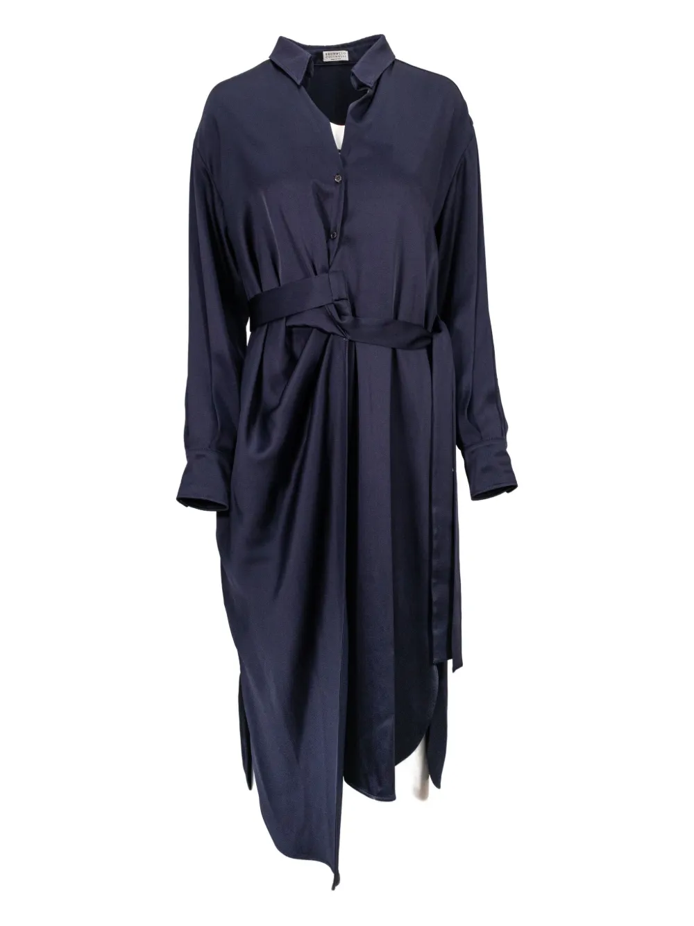 Brunello Cucinelli Midi-jurk met lange mouwen Blauw