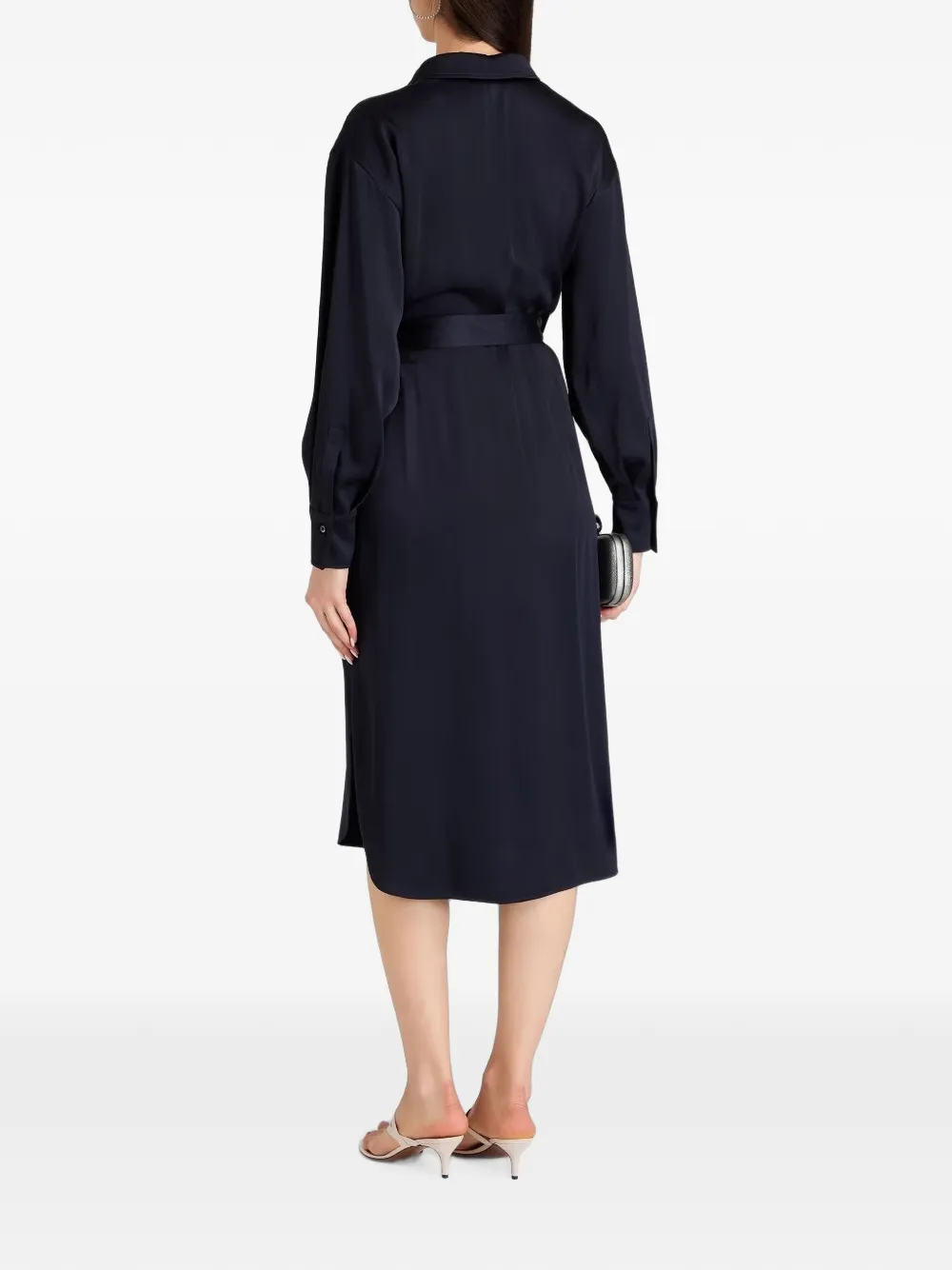 Brunello Cucinelli Midi-jurk met lange mouwen Blauw