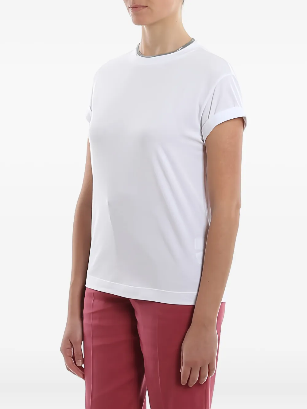 Brunello Cucinelli Rolled-sleeve T-shirt In White