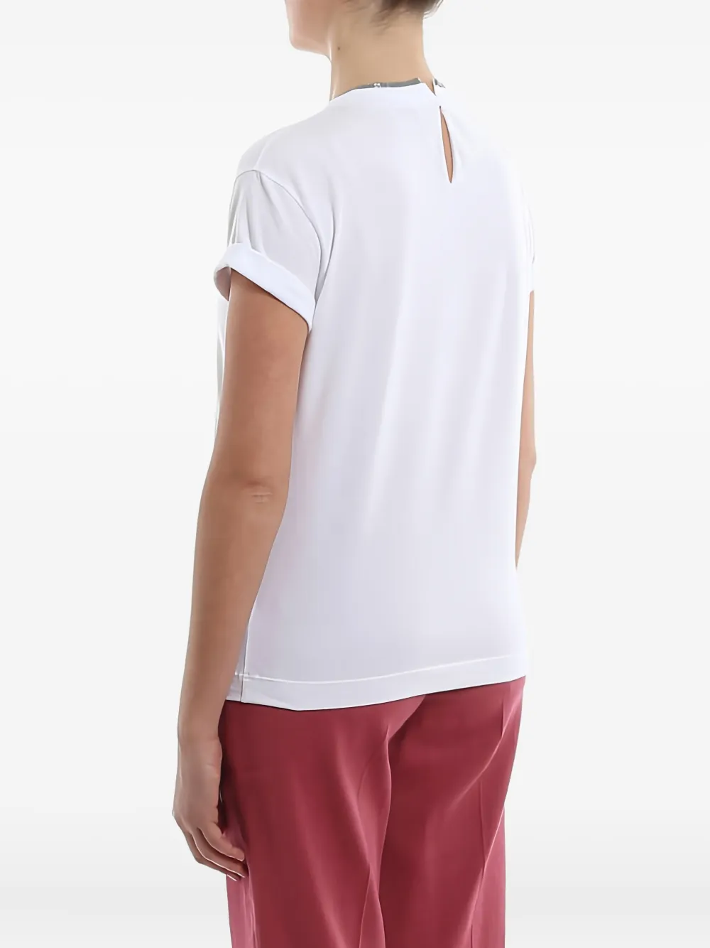Brunello Cucinelli Rolled-sleeve T-shirt In White