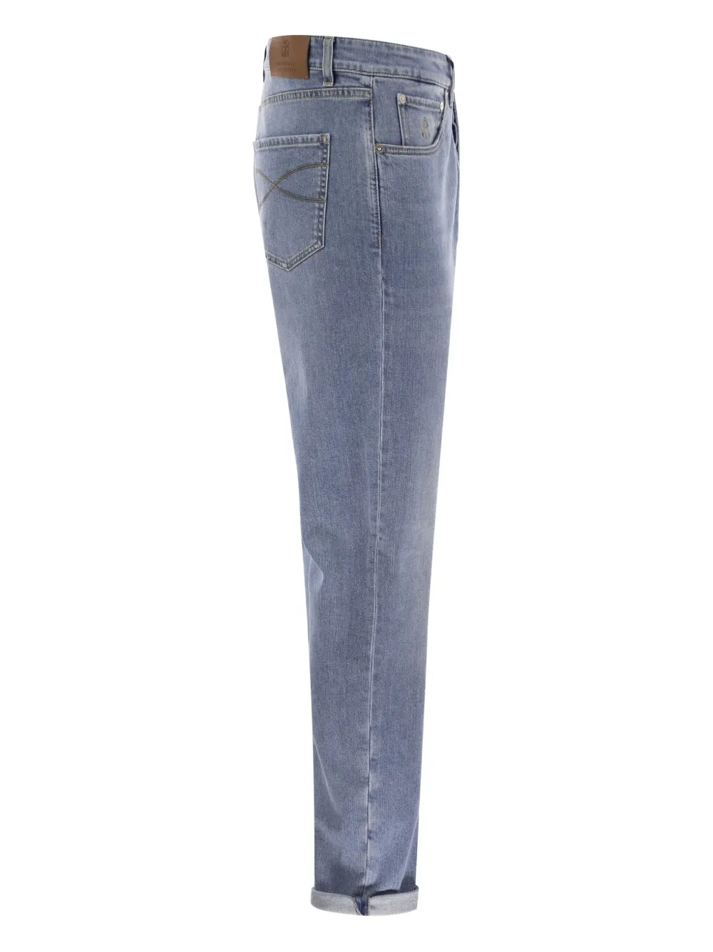 Brunello Cucinelli Jeans met omslag Blauw