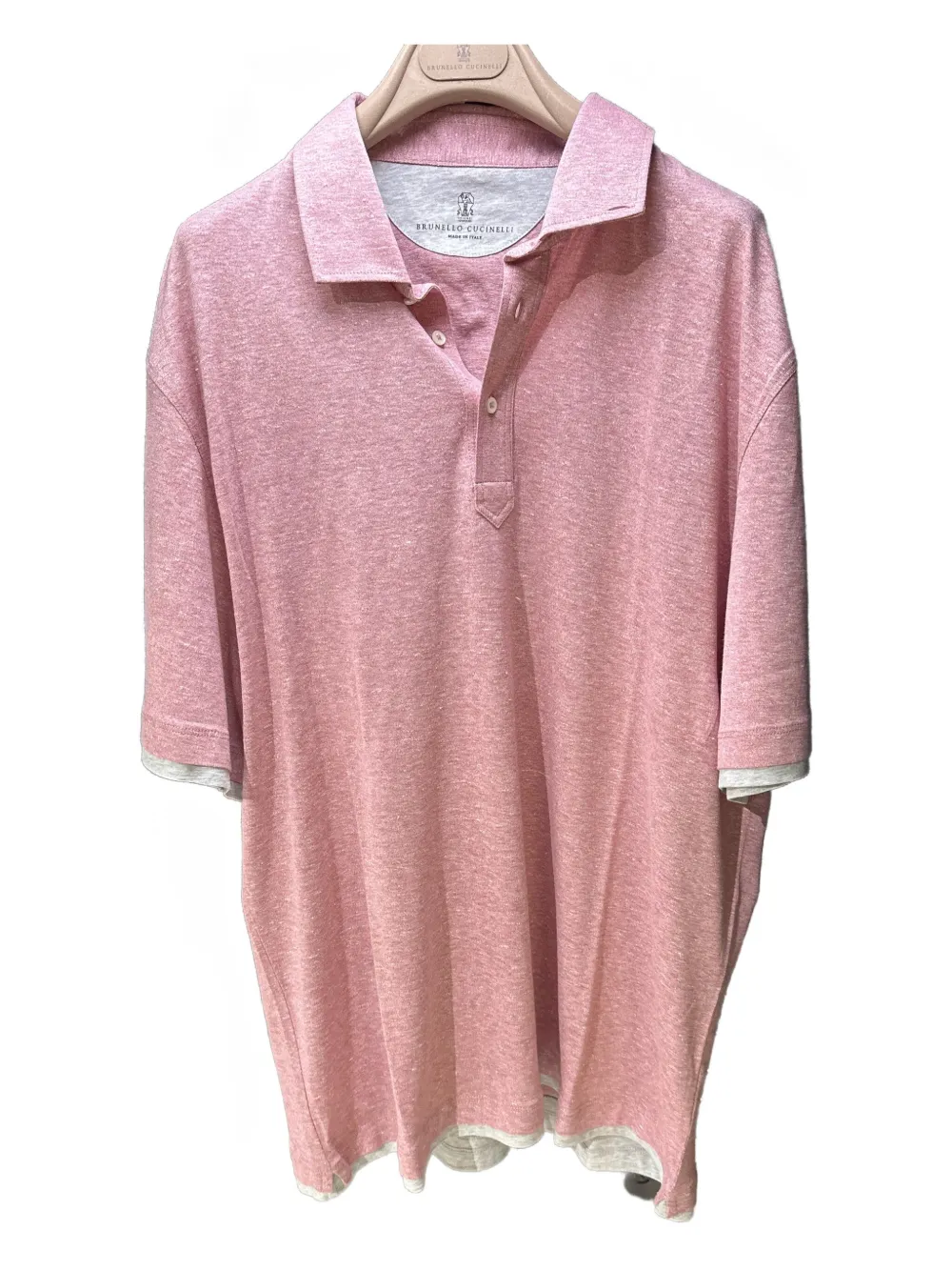 Brunello Cucinelli linen-blend polo shirt Paars