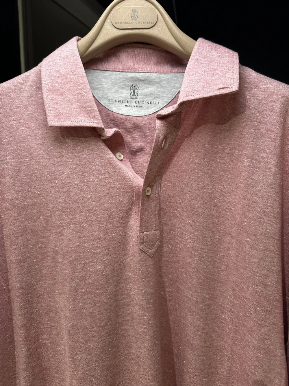 Brunello Cucinelli Poloshirt van linnenblend Paars