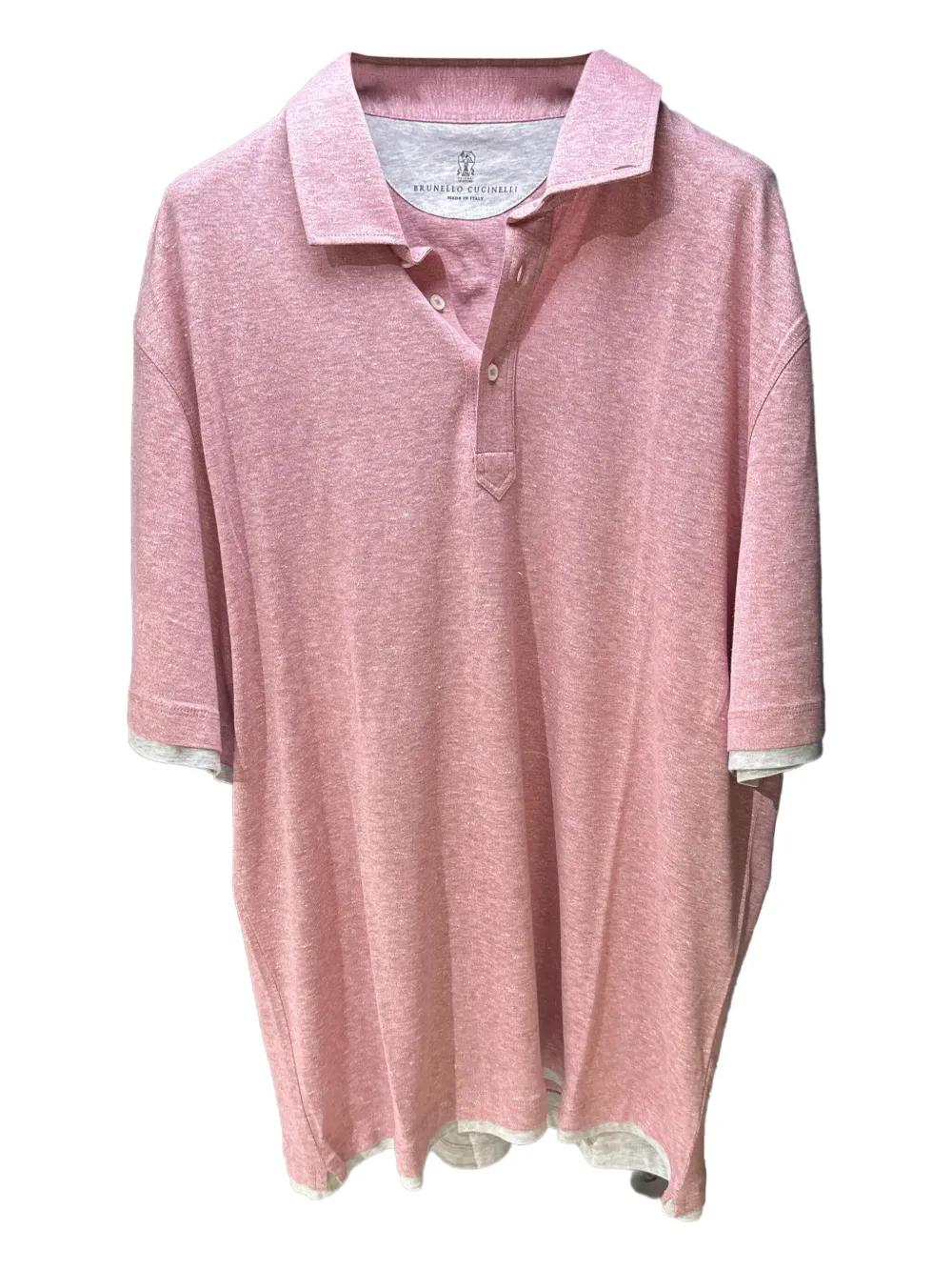 Brunello Cucinelli Poloshirt van linnenblend Paars