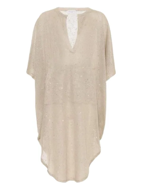 Brunello Cucinelli metallic-threading tunic 