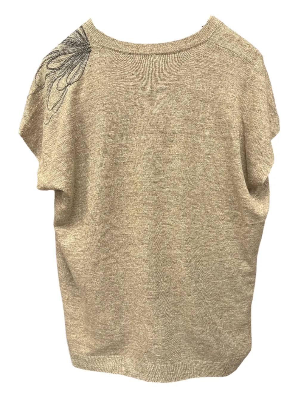 Brunello Cucinelli T-shirt met geborduurde bloemen Beige
