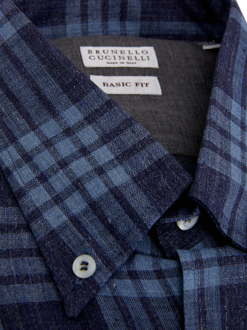 Brunello Cucinelli checked shirt - Blauw