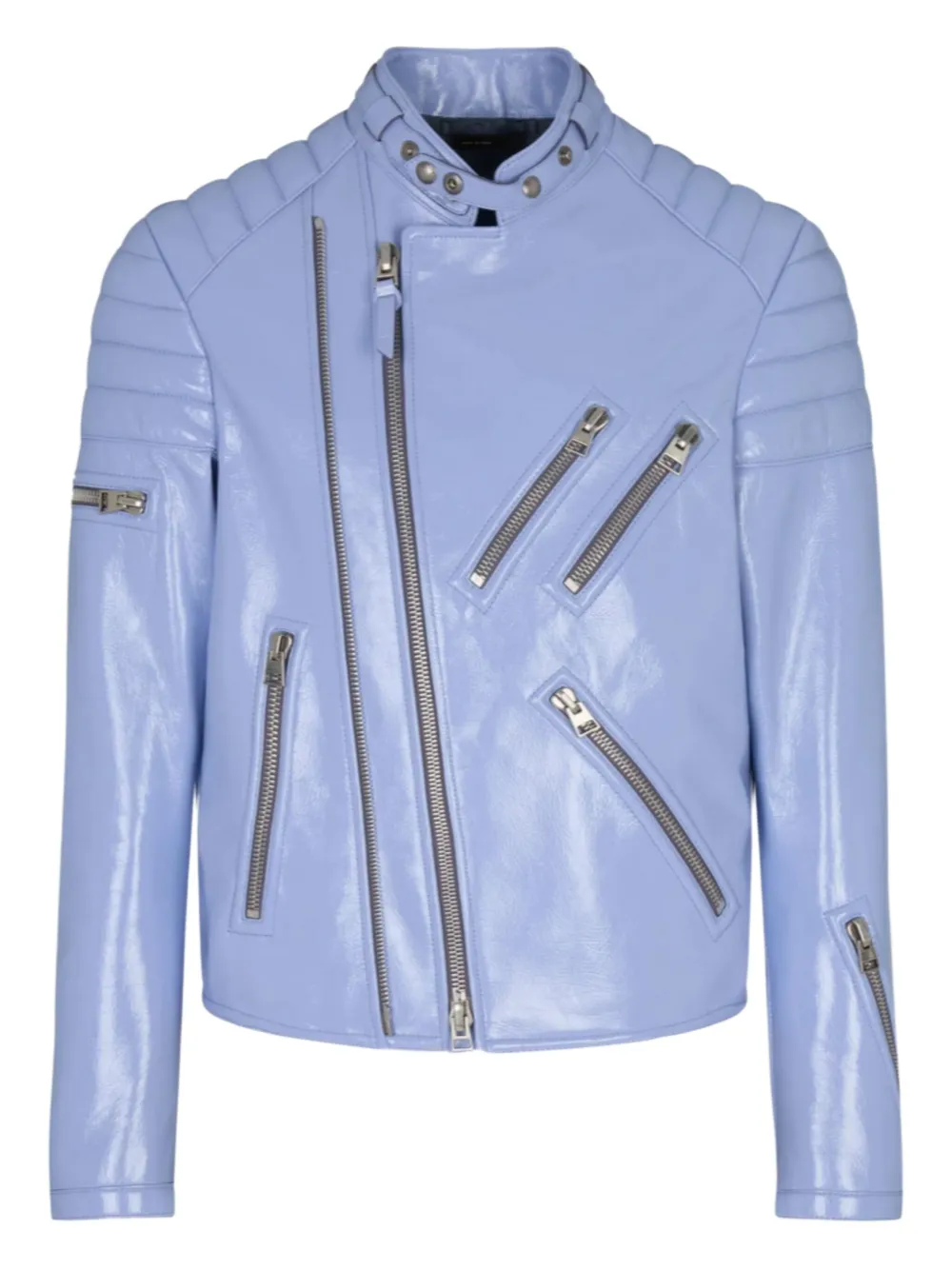 TOM FORD レザー ライダースジャケット - パープル TOM FORD レザー ライダースジャケット - パープル