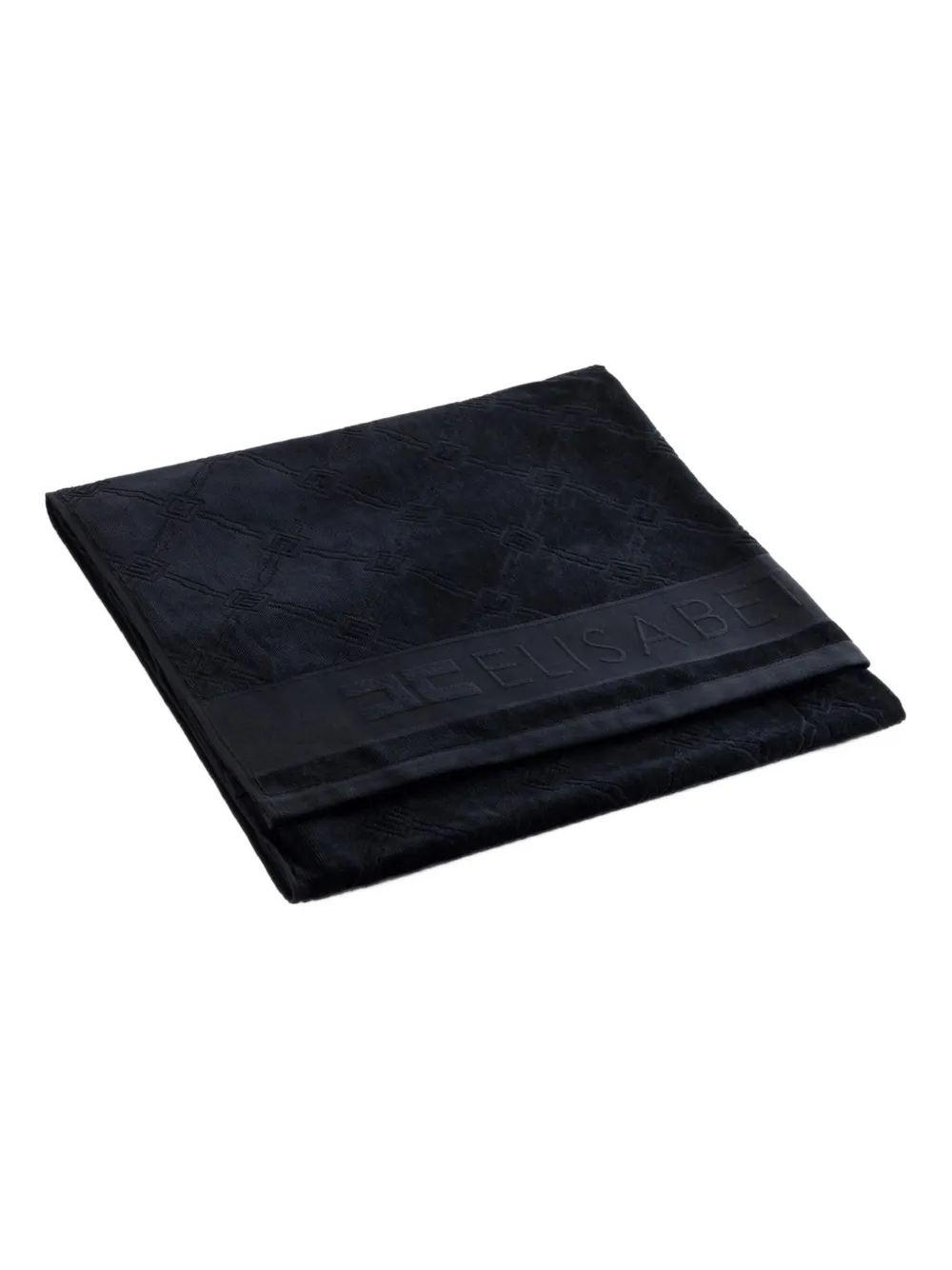 Elisabetta Franchi jacquard terry beach towel | Black | Image 1