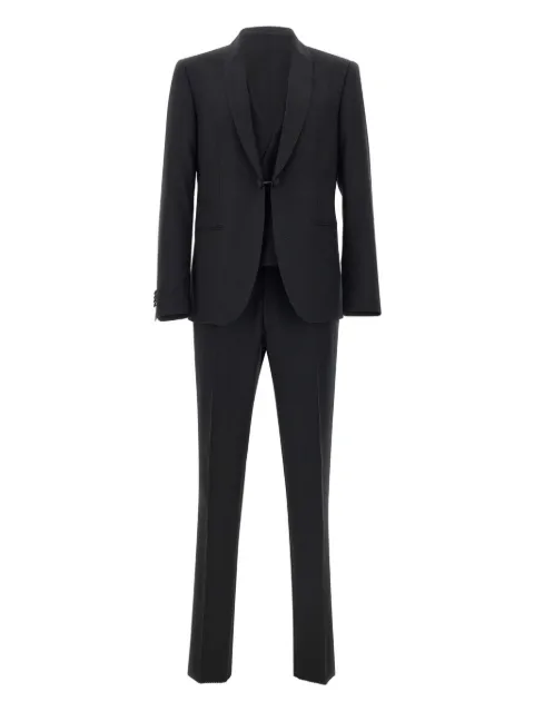 Corneliani traje de tres piezas con ribete satinado