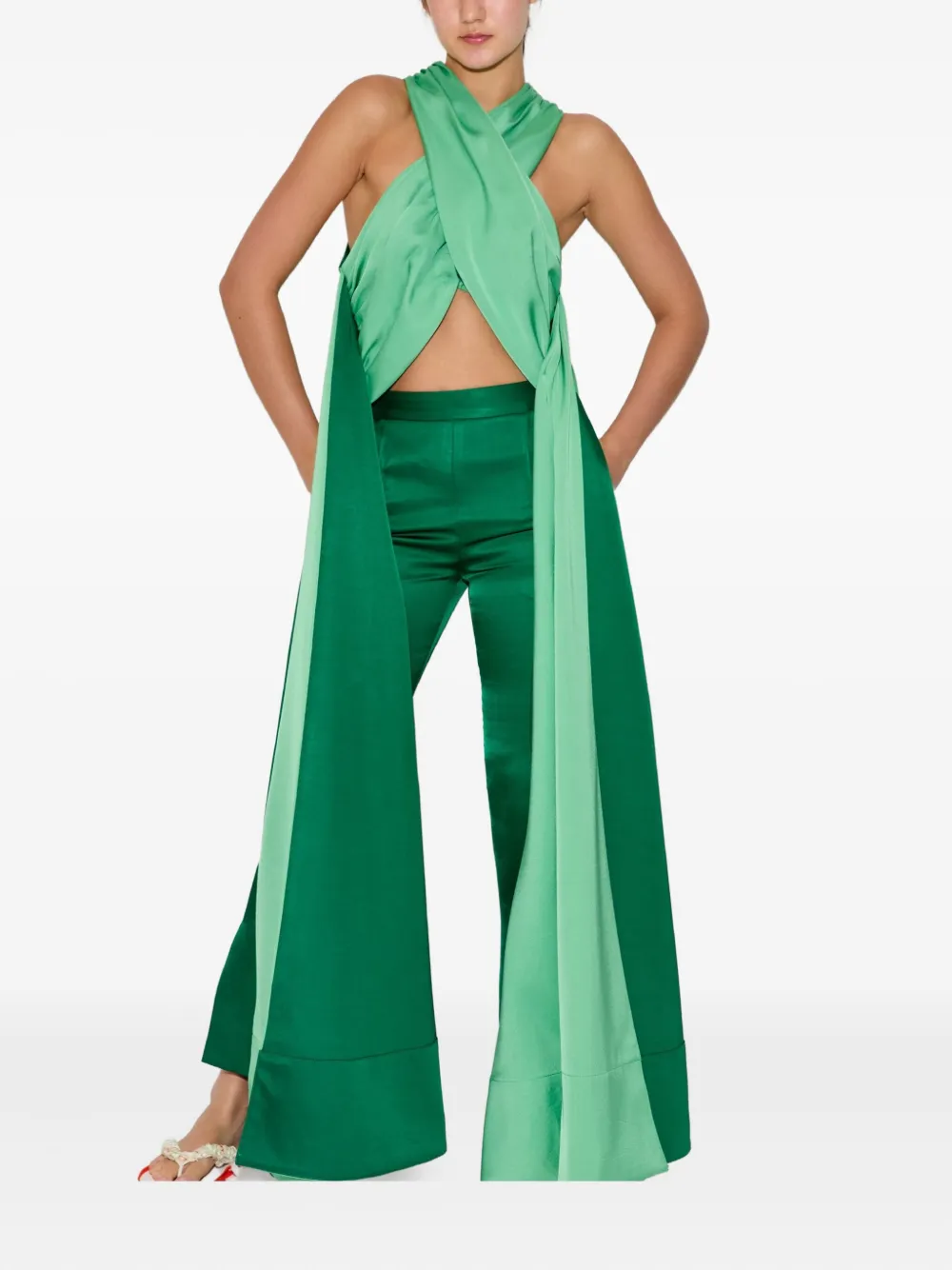 Rosie Assoulin X satijnen top - Groen