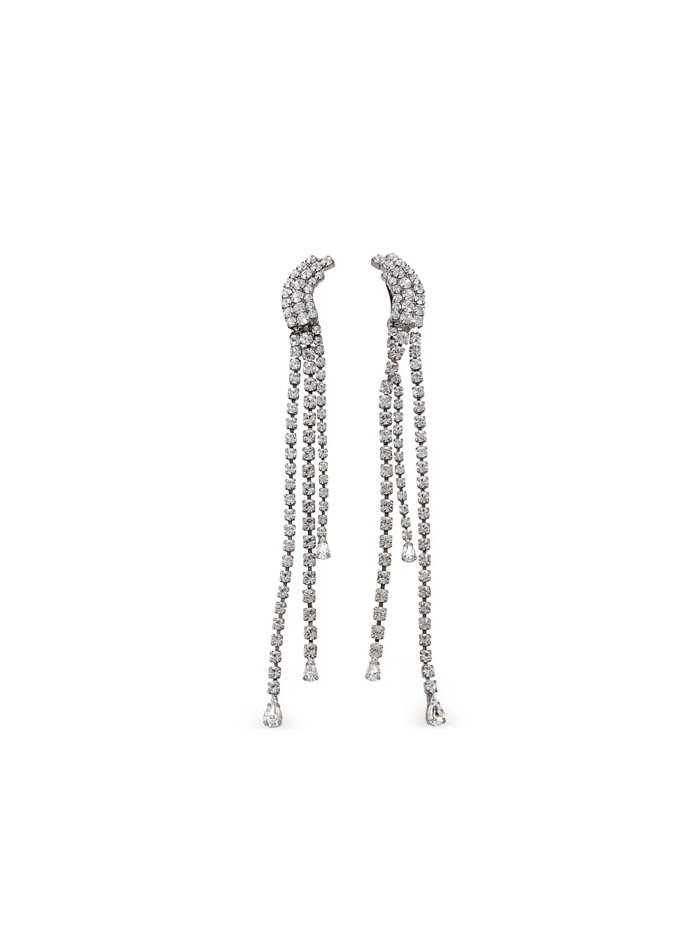 Shop Helene Zubeldia Crystal-embellished Clip-on Drop Earrings