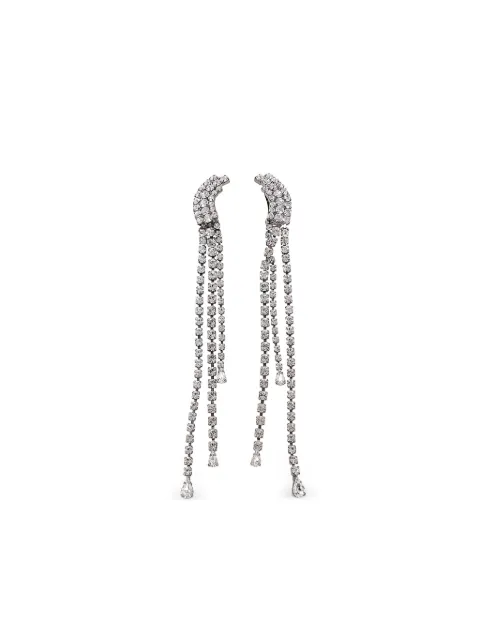 Helene Zubeldia crystal-embellished clip-on drop earrings