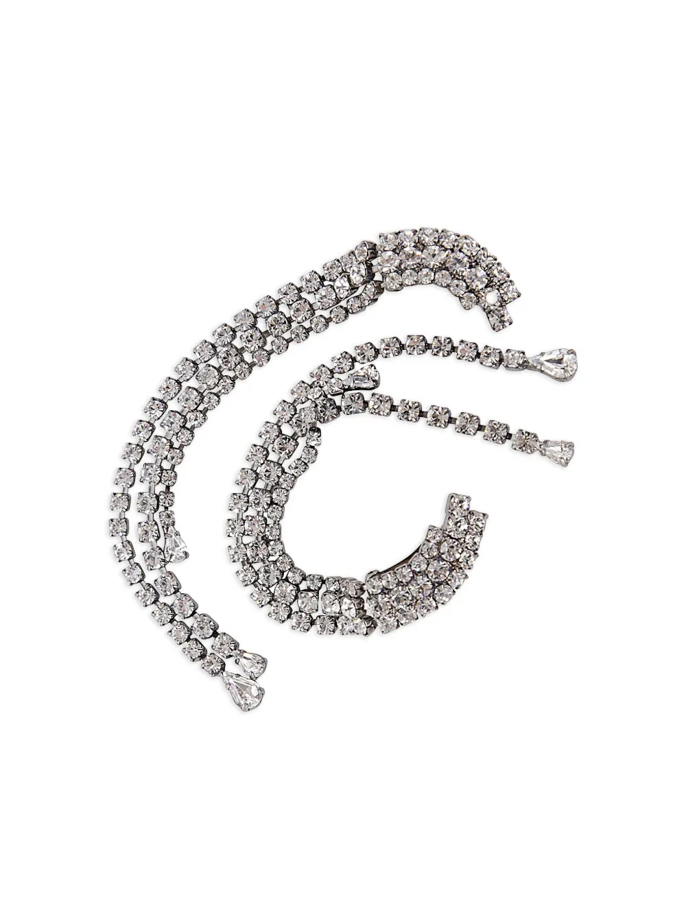 Shop Helene Zubeldia Crystal-embellished Clip-on Drop Earrings