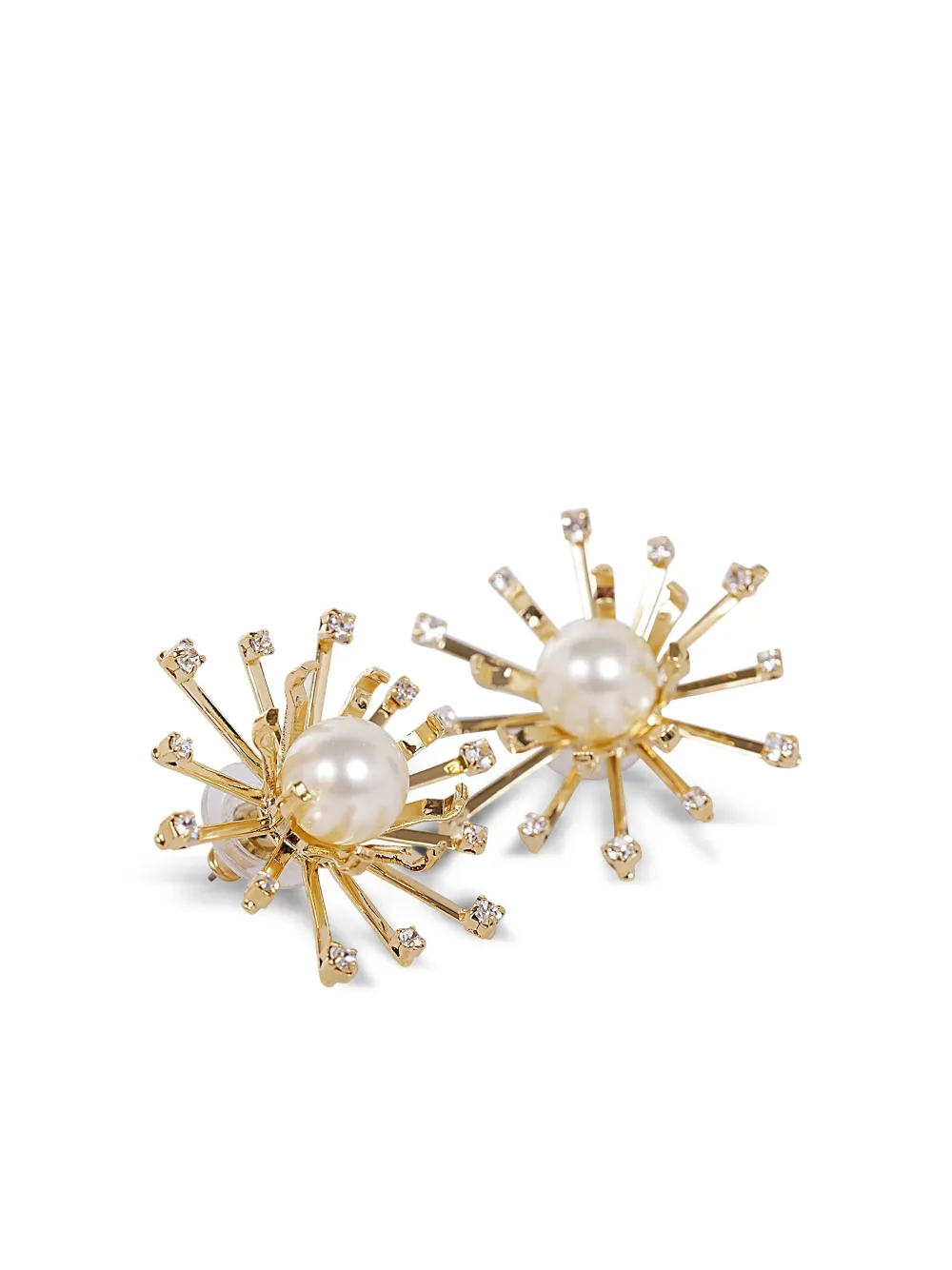 HELENE ZUBELDIA PEARL-EMBELLISHED SUNBURST EARRINGS
