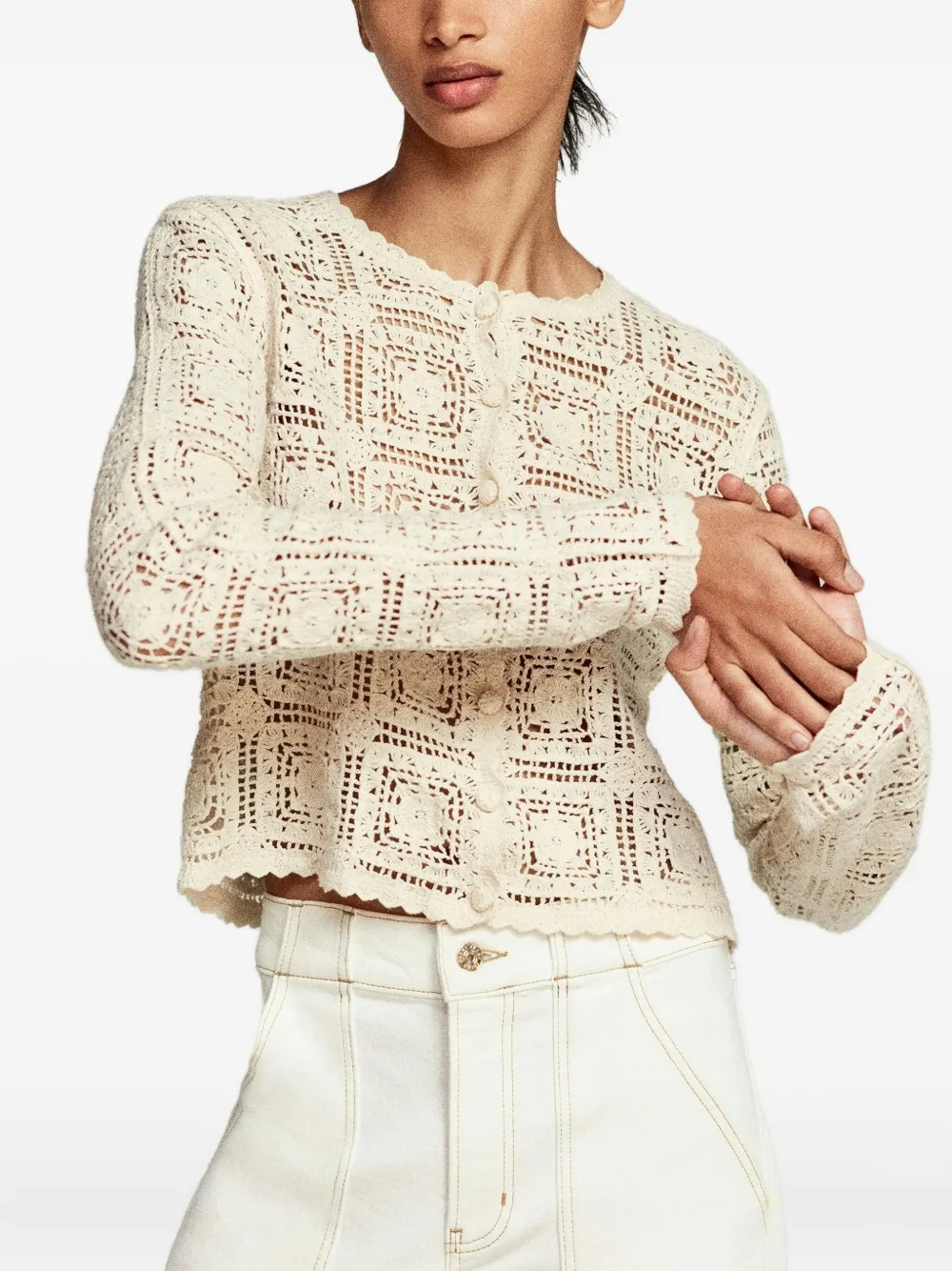 FRAME Gehaakt vest Beige