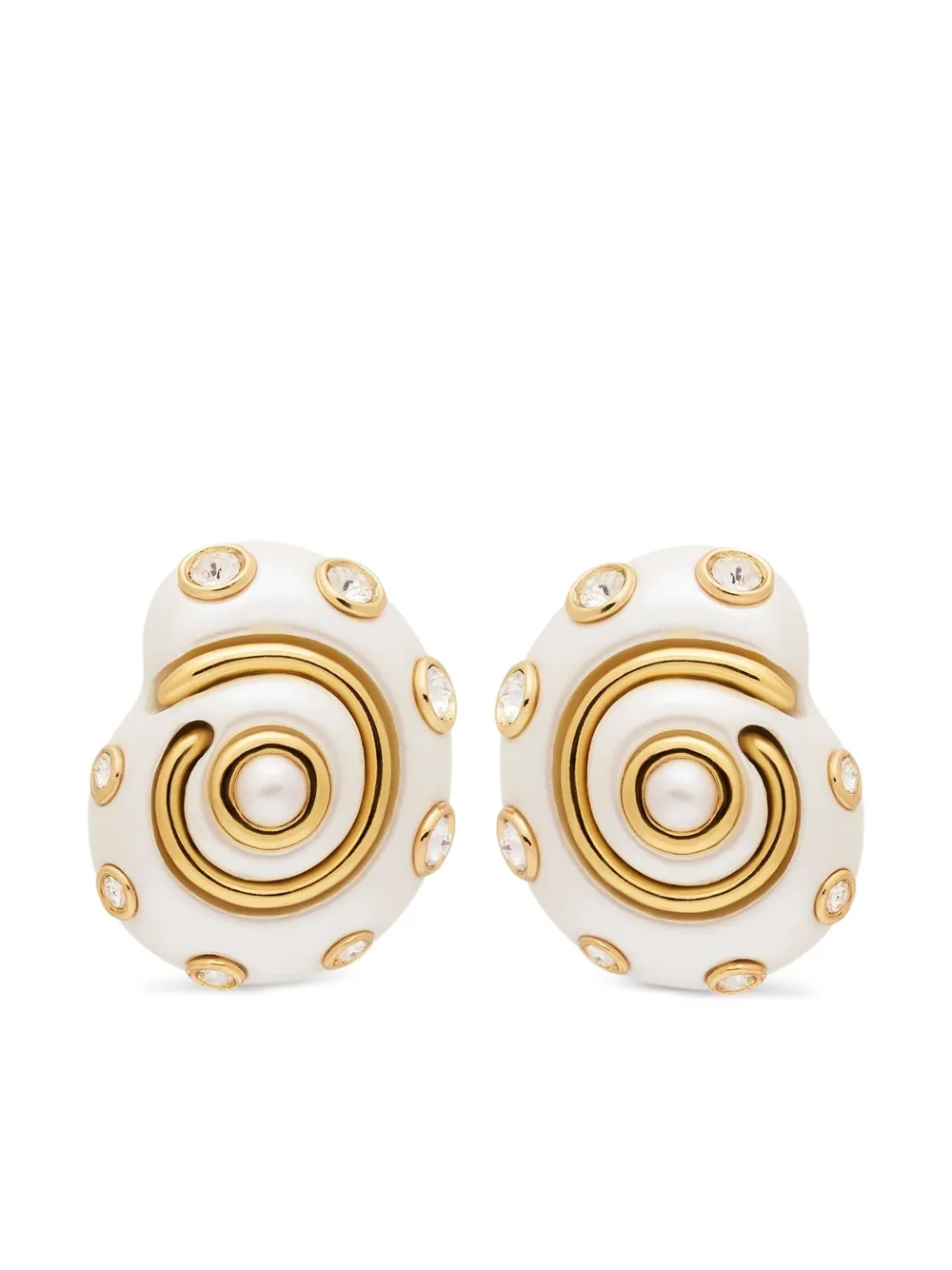 Kenneth Jay Lane aretes Snail | blanco | Image 1