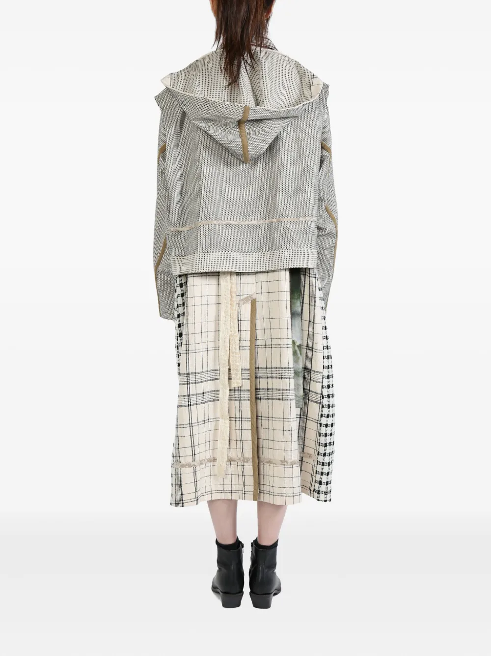 COMMUNS layered check coat | Single Breasted Coats | Image 2