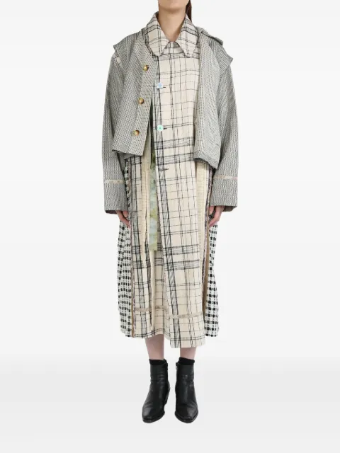 COMMUNS layered check coat