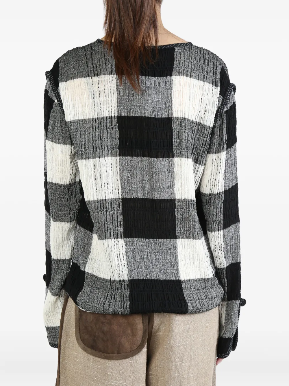 COMMUNS plaid-patterned long-sleeve top | Playeras | Image 2