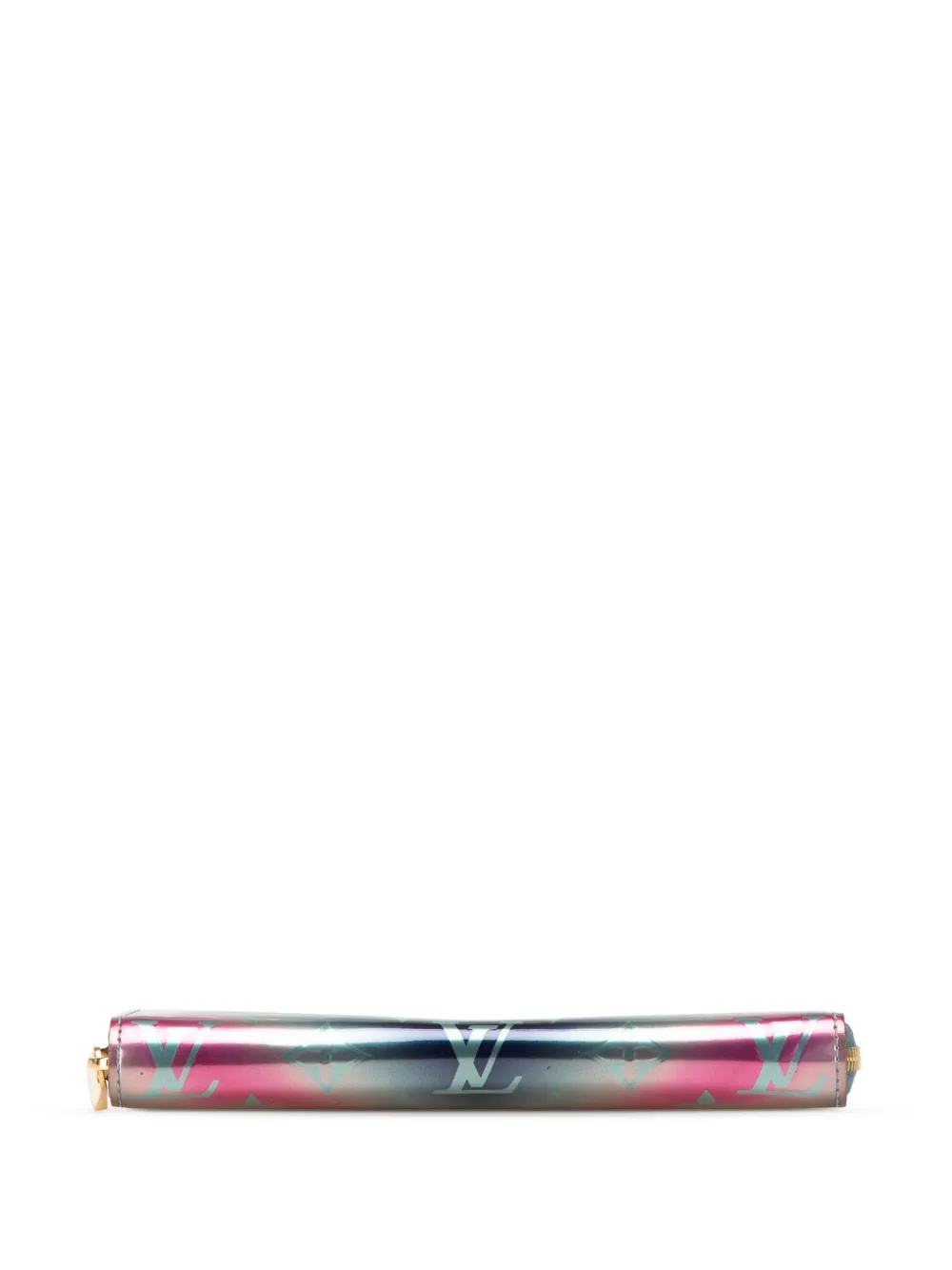 Pre-owned Louis Vuitton 2019 Metallic Monogram Vernis Degrade Zippy Wallet Long Wallets In Blue