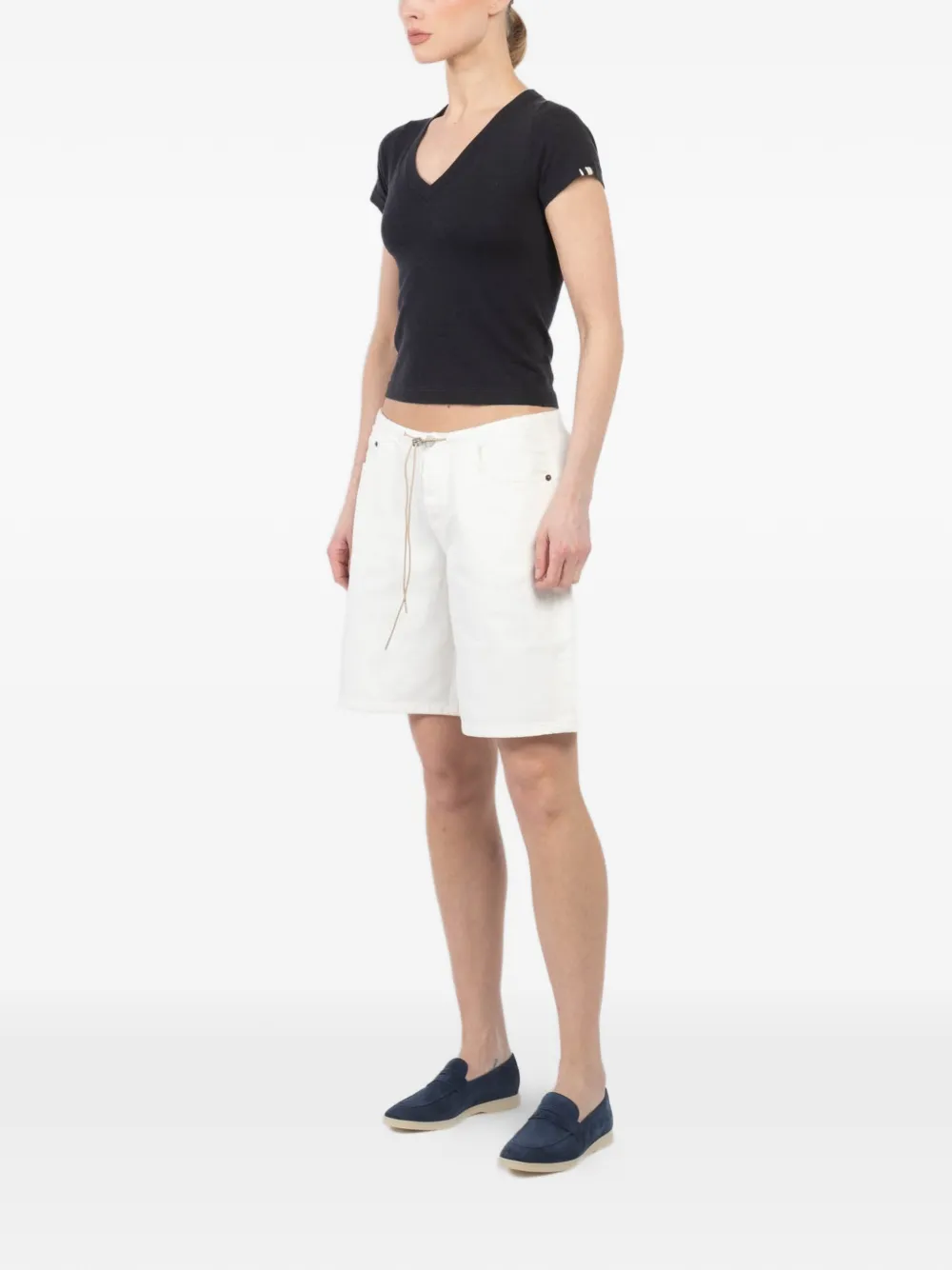  Still Here Bermudas Con Cordones - Blanco 
