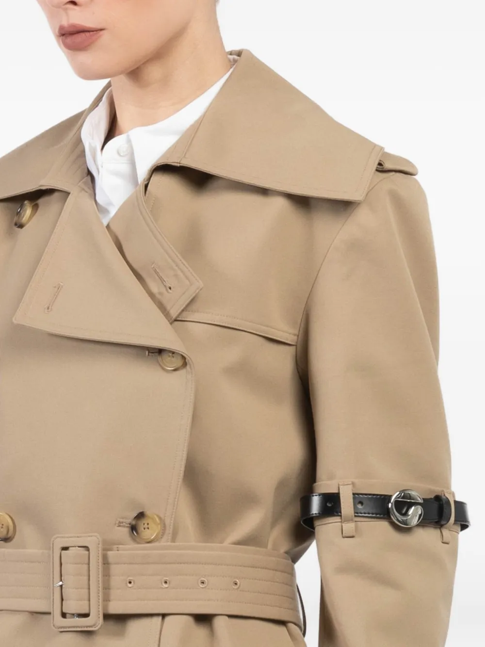 Coperni Asymmetrische dubbele rij knopen trenchcoat Beige