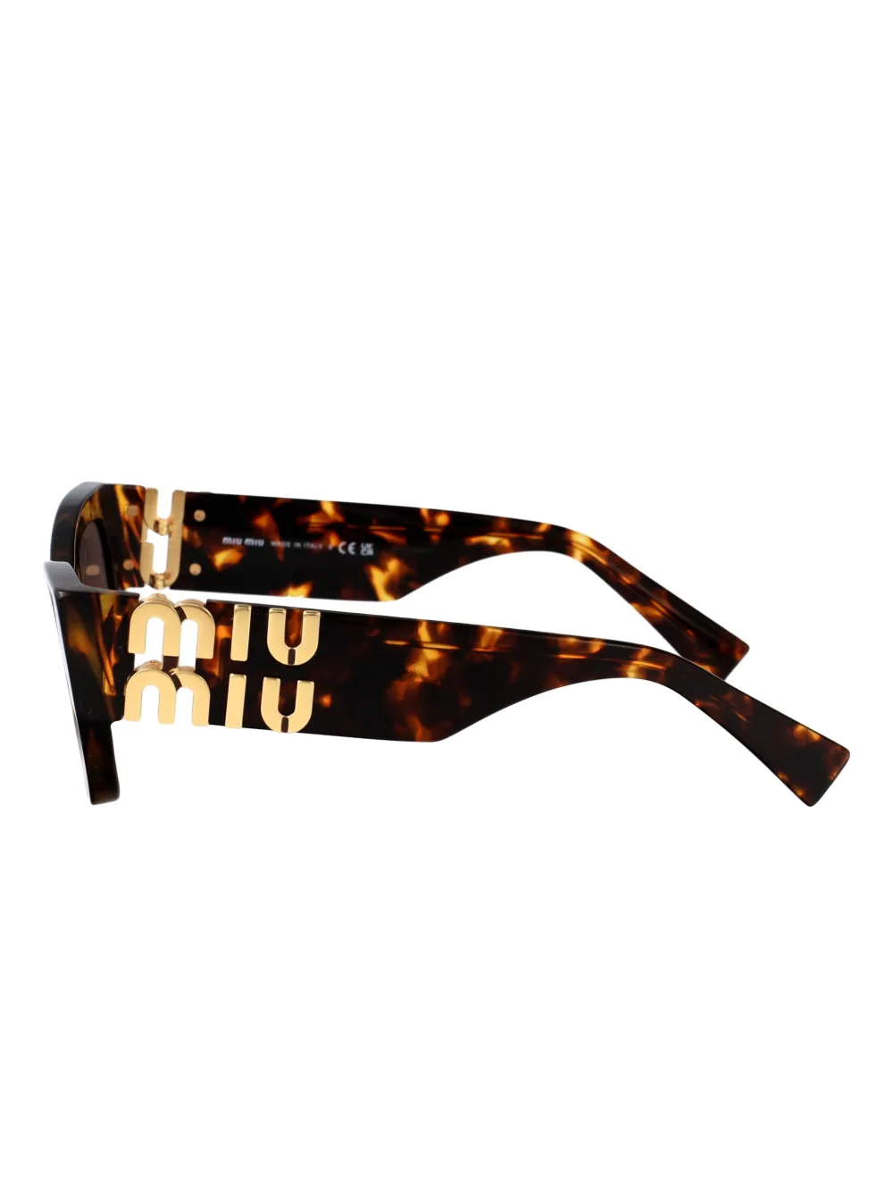 Miu Eyewear Zonnebril met schilpadschild design Bruin