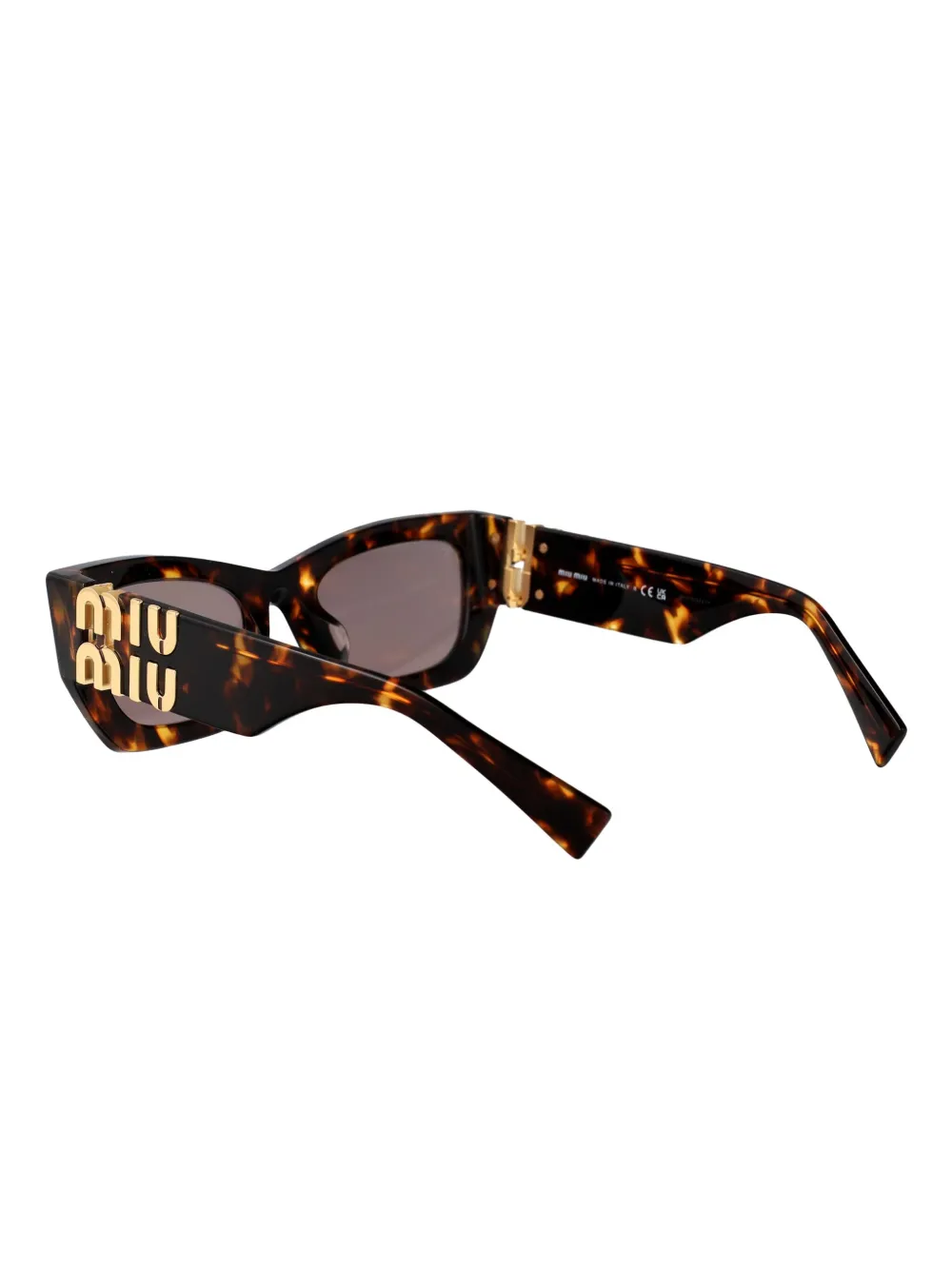 Miu Eyewear Zonnebril met schilpadschild design Bruin