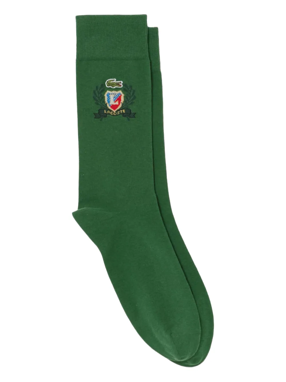 Lacoste logo-embroidered socks Groen