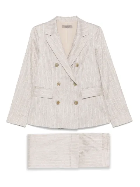 D.Exterior pinstripe suit
