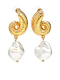 Kenneth Jay Lane Seashell Pearl earrings - Gold