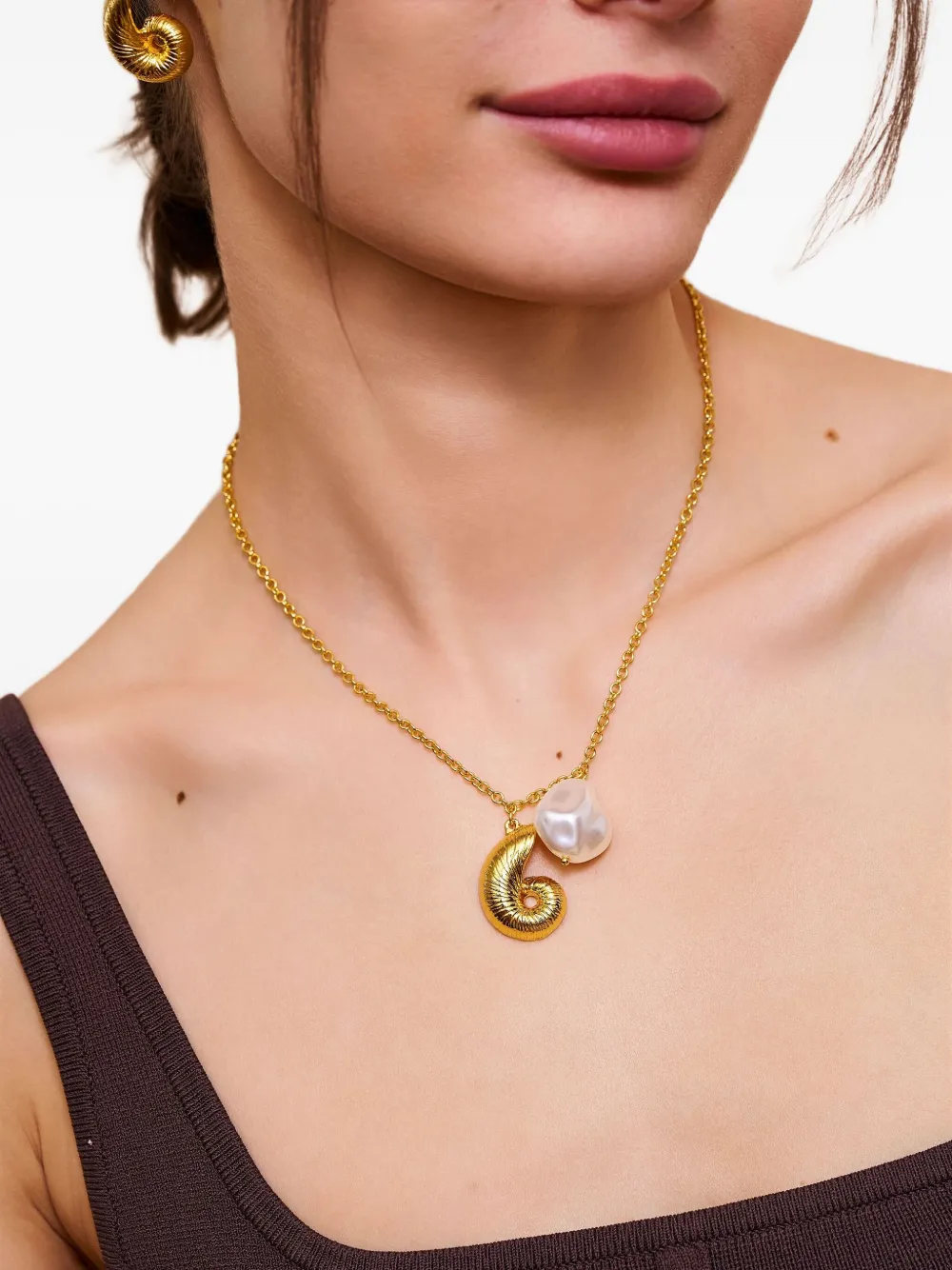 Kenneth Jay Lane Seashell necklace - Goud