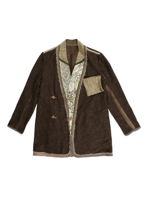 COMMUNS fringed patchwork jacket