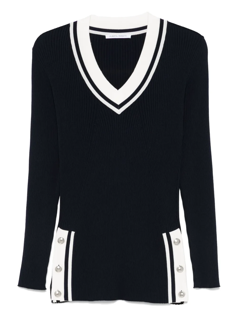 Alberta Ferretti Trui met contrasterende afwerking Blauw