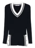 Alberta Ferretti contrast-trim jumper - Blue