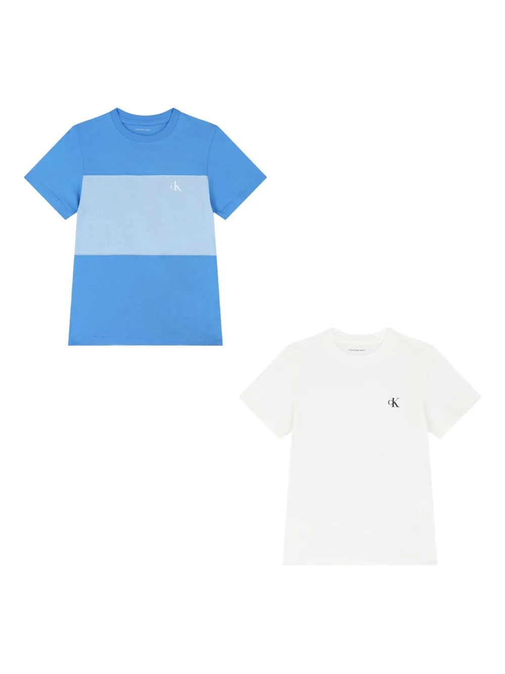 Calvin Klein Kids Twee katoenen T-shirt Blauw