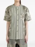 COMMUNS striped floral short-sleeve shirt - Grey