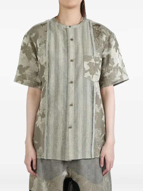 COMMUNS striped floral short-sleeve shirt