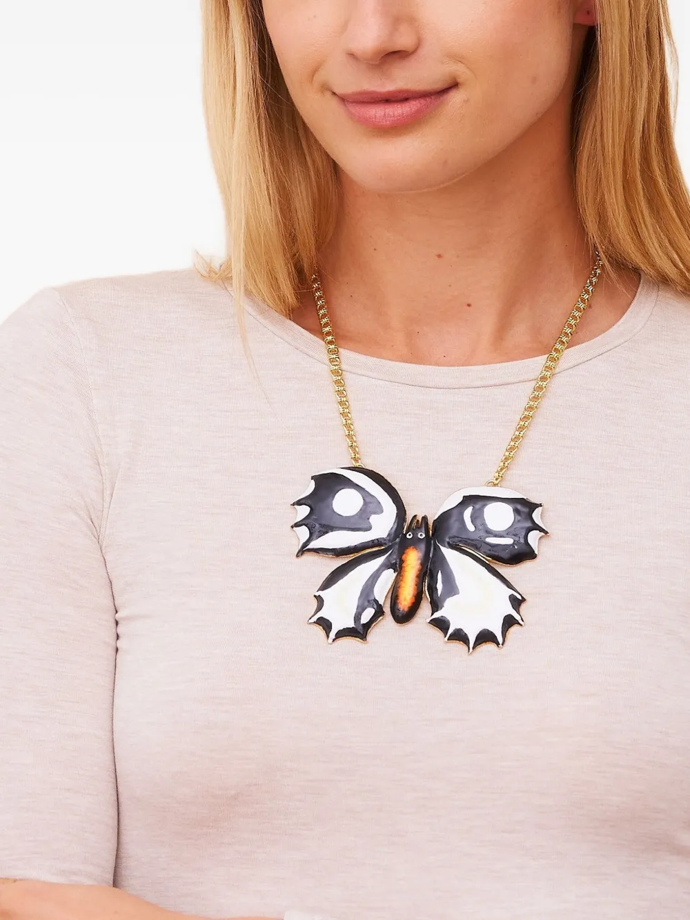 Kenneth Jay Lane Butterfly schakelhalsketting - Goud