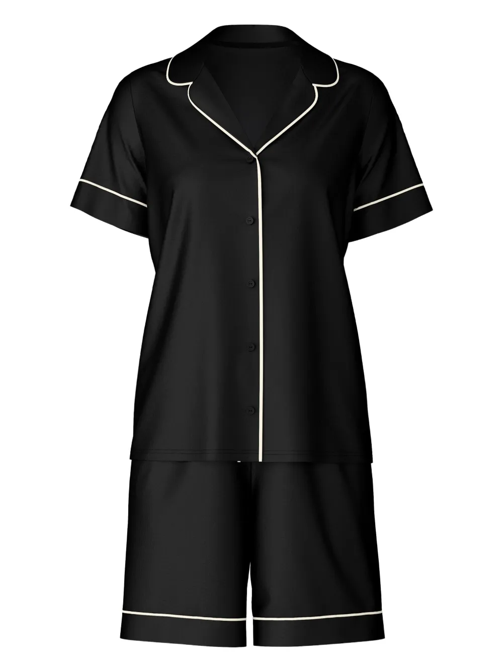 CALIDA piped-trim pyjama set | Black | Image 1