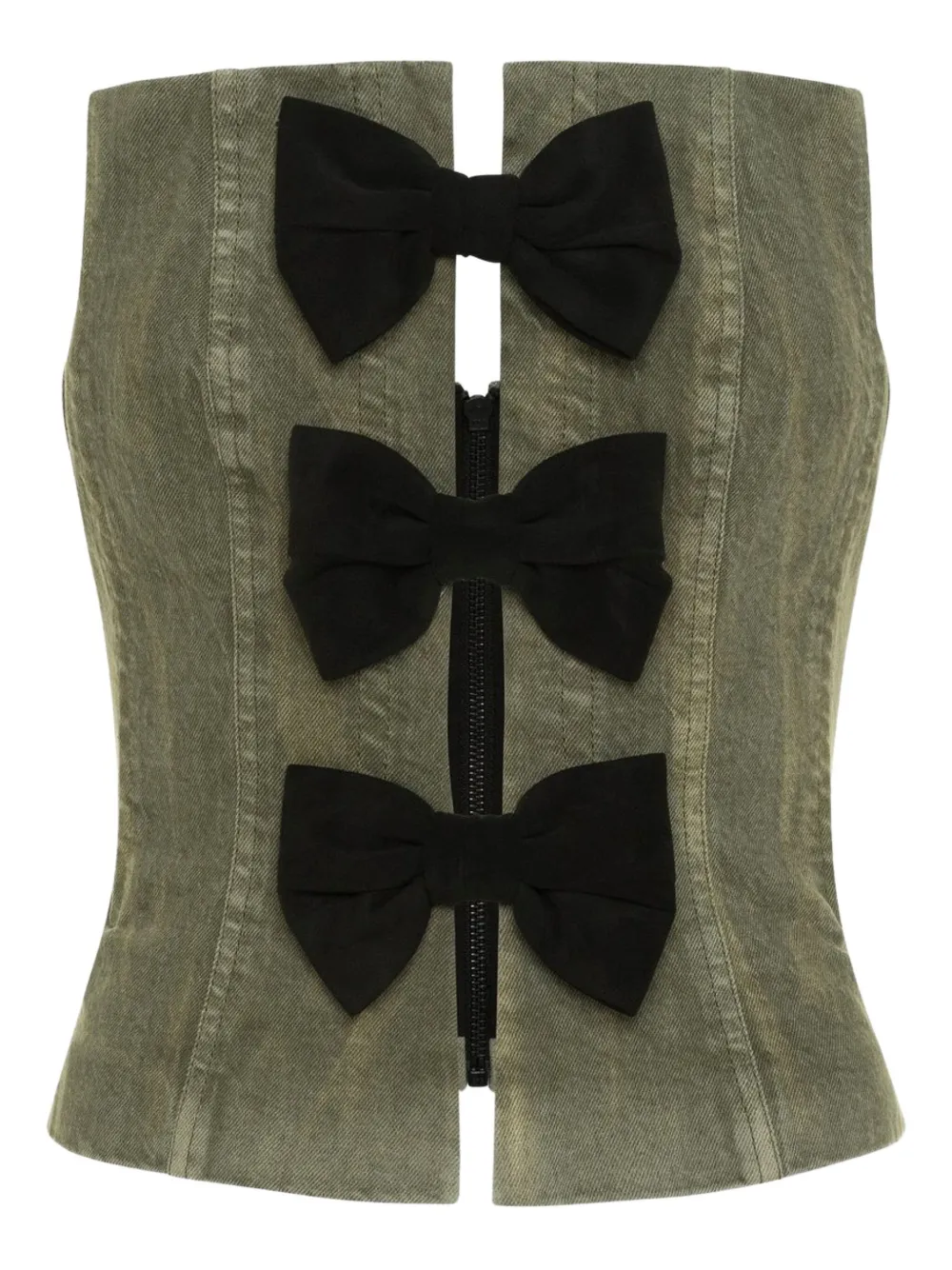 Hellessy top estilo bustier con detalle de moño | verde | Image 1