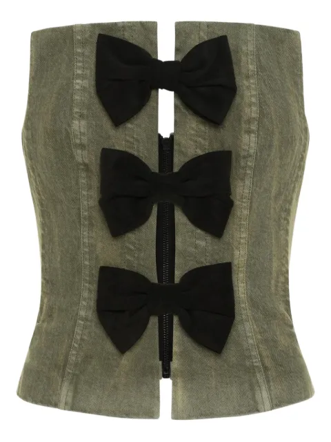 Hellessy bow-embellished bustier top