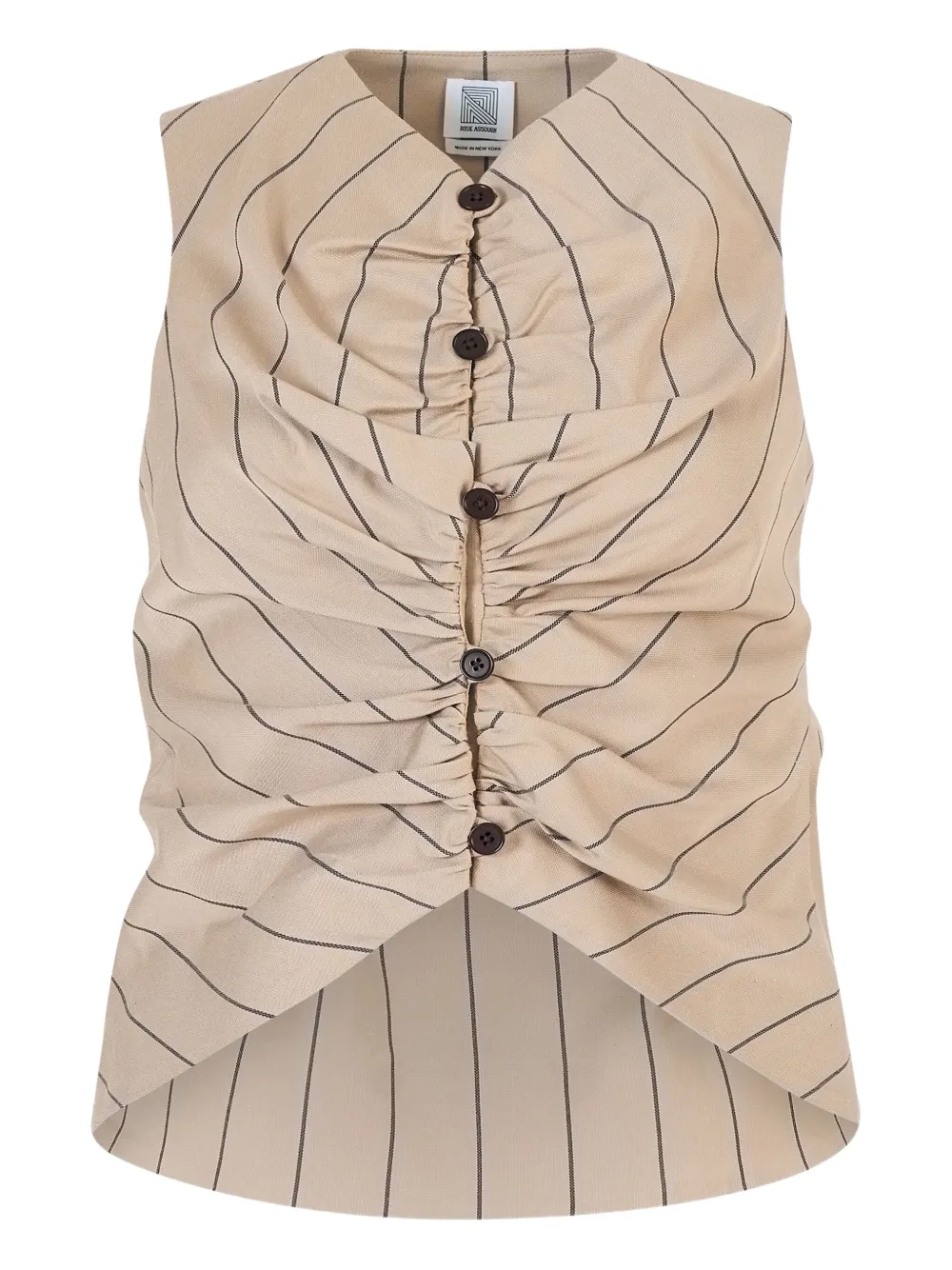 Rosie Assoulin Pinstriped Button-up Vest