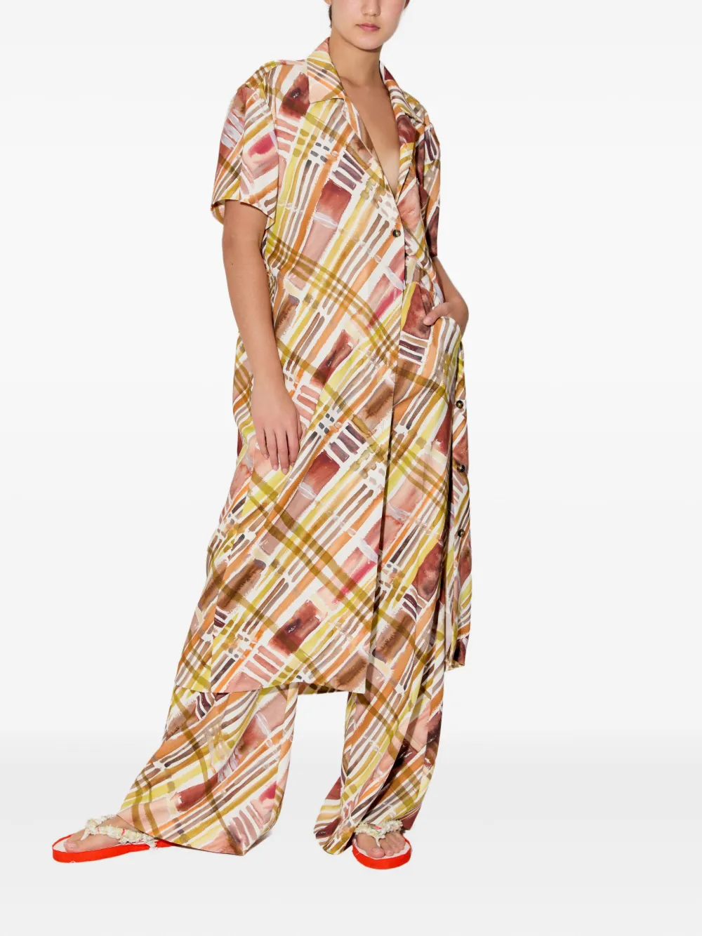 Rosie Assoulin abstract-print trousers - Bruin